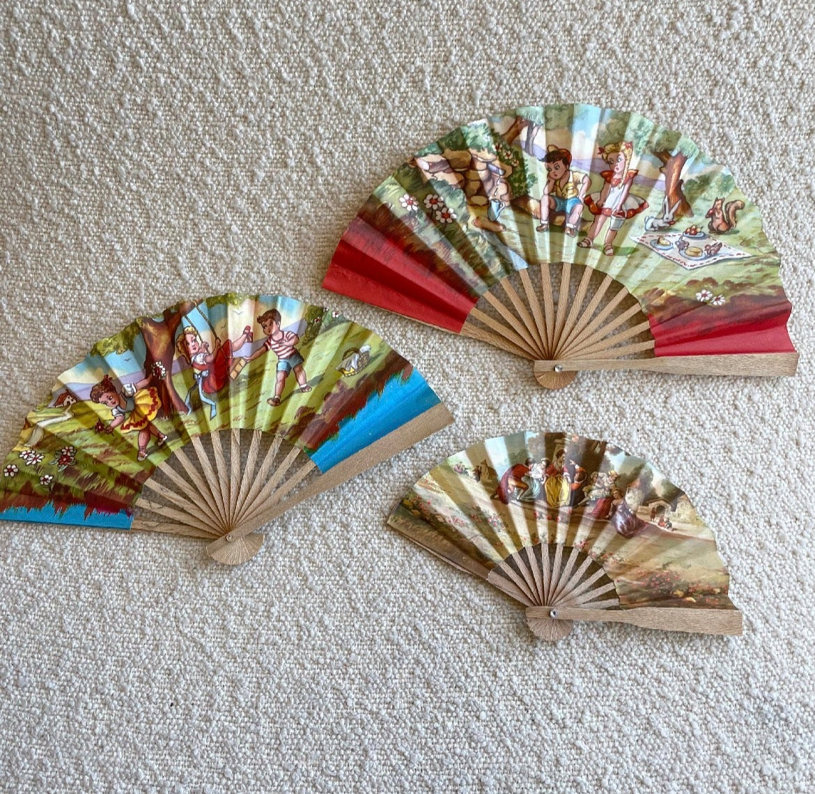 OFERTA 35% - Pack 3 abanicos vintage infantiles