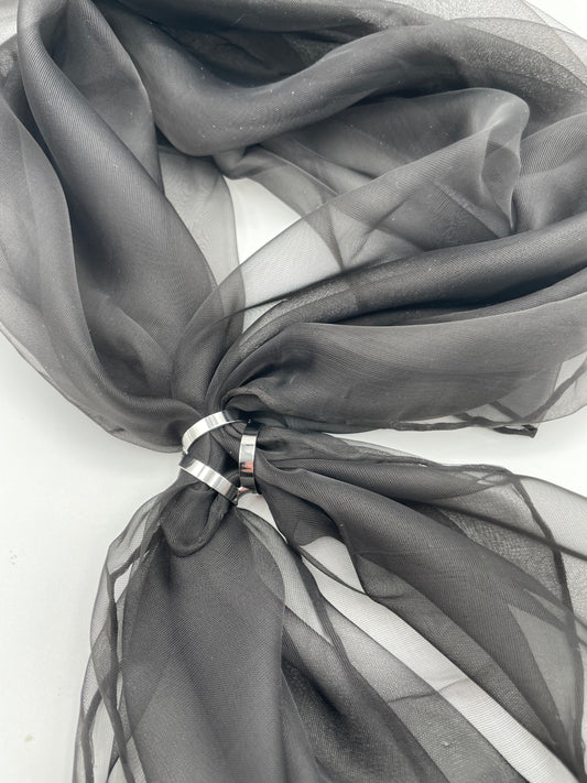 Broche para pañuelo metálico color plata