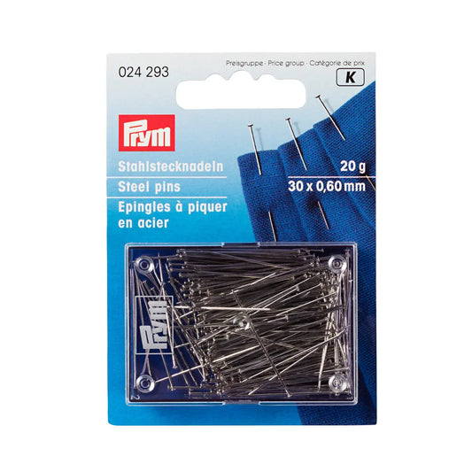 Alfileres de acero niquelado 0,60x30mm, 20gr. PRYM