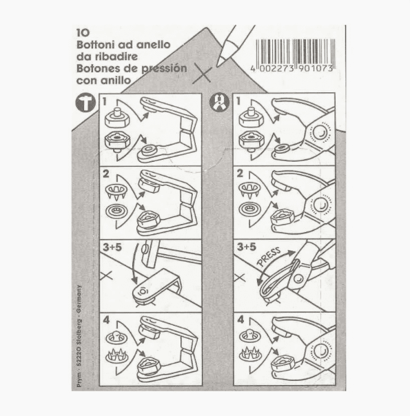 Botones de presión "Jersey" 10 mm color plata PRYM