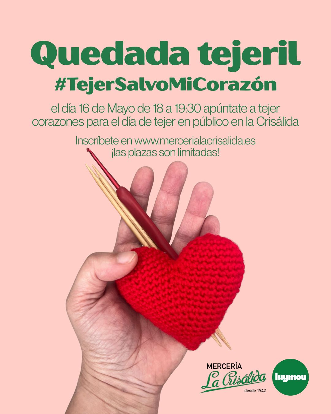 Quedada tejeril para Tejer Corazones – Viernes 16 de mayo a las 18:00 h