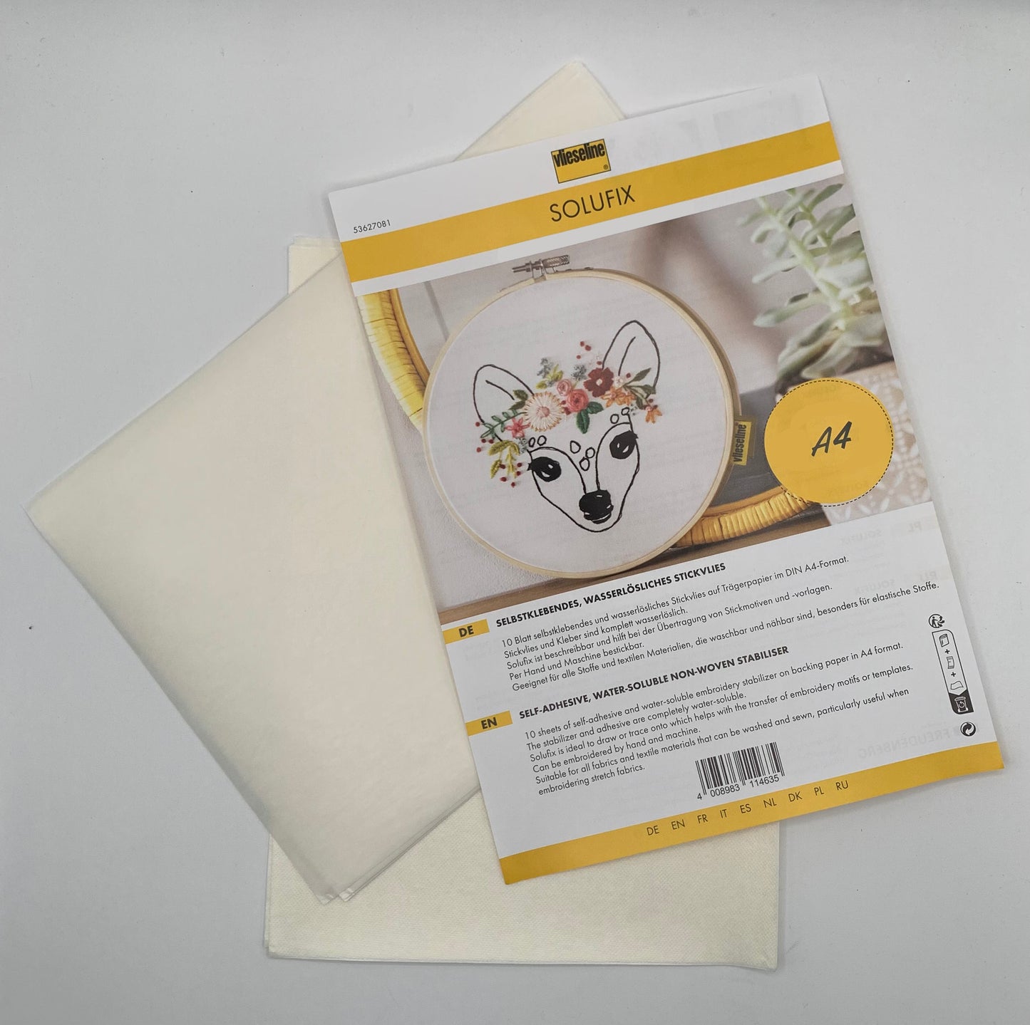 Entretela soluble autoadhesiva SOLUFIX VLIESELINE