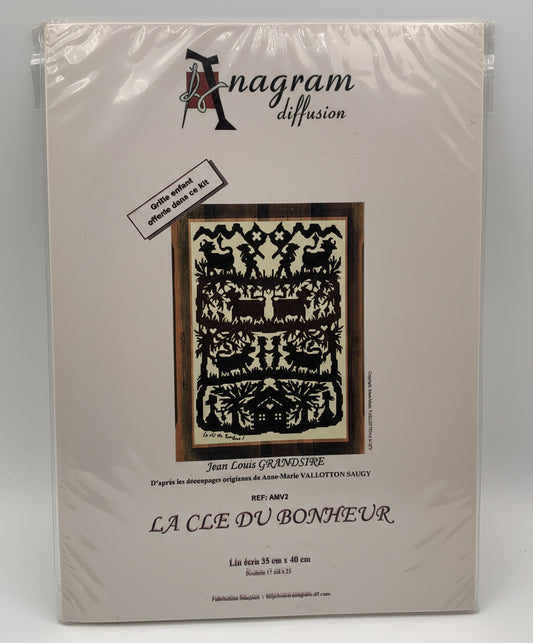 Kit de Punto de cruz Anagram Diffusion - 35x40cm - "La cle du bonheur" - hilos incluidos