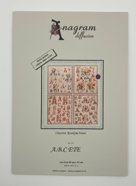 Kit de Punto de cruz Anagram Diffusion - 40x45cm - "A. B. C ETE" - hilos incluidos