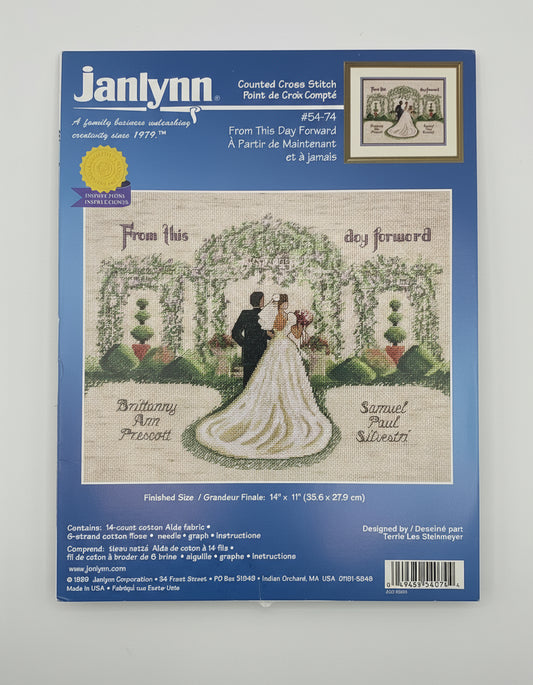 Kit de Punto de cruz Janlynn - 35,6x27,9cm - "From this day forward" - hilos incluidos