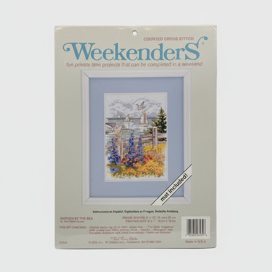 Kit de Punto de cruz Weekenders - 20x25cm - "Jardín junto al mar" - hilos incluidos