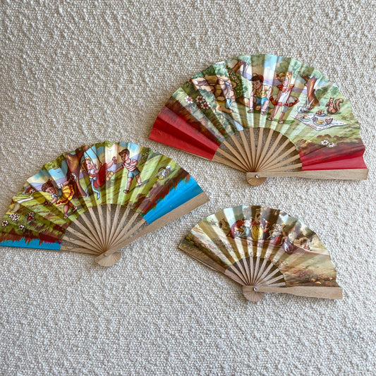 OFERTA 3x1 - Pack 3 abanicos vintage infantiles
