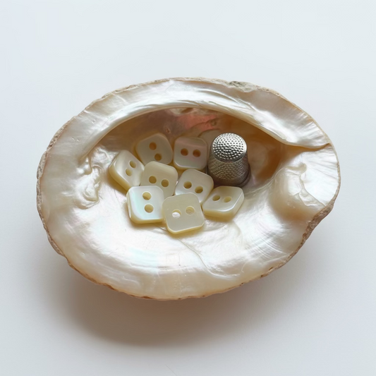 Pack 10 botones nácar años 40 color blanco nácar