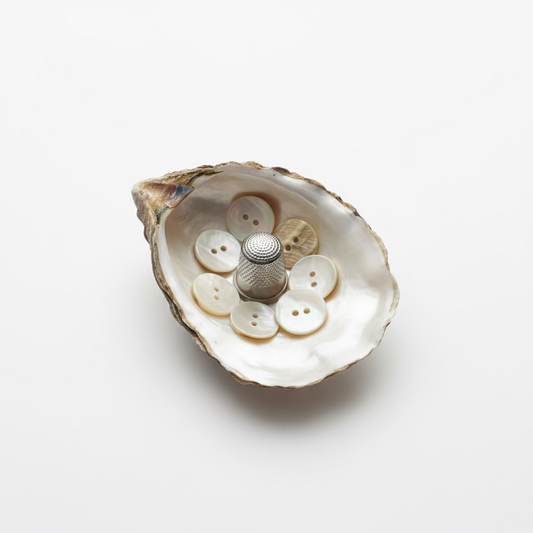 Pack 12 botones nácar años 40 color blanco nácar