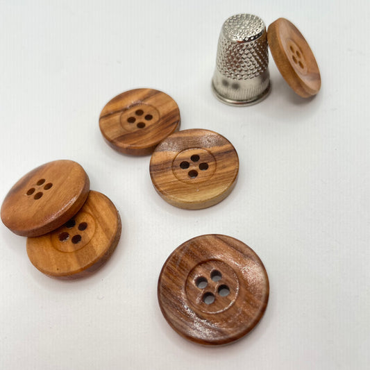 Pack 6 botones vintage medianos de madera