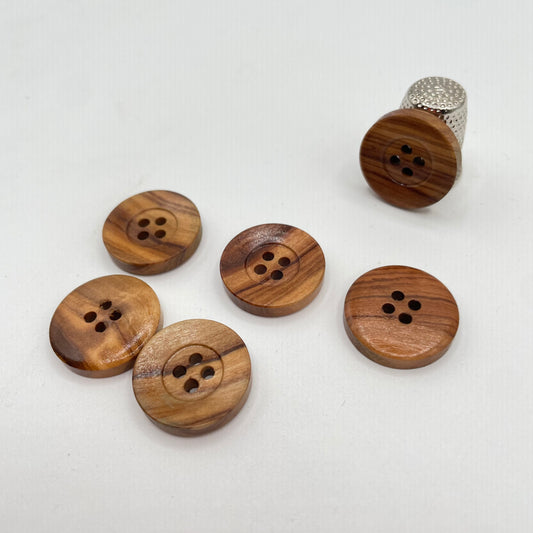 Pack 6 botones vintage pequeños de madera