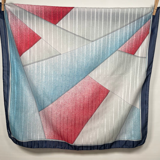 Pañuelo vintage italiano años 70 color marino, azul y blanco