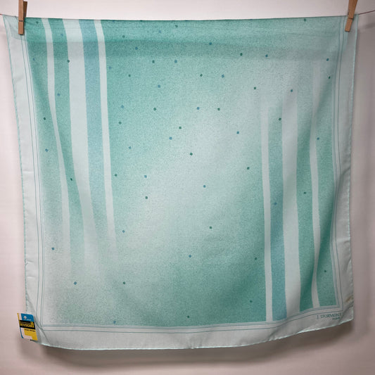Pañuelo vintage italiano años 70 color verde menta y azul J. D'ORMONT