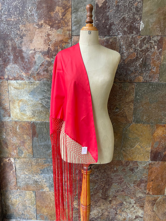 Pico liso con fleco en color rojo