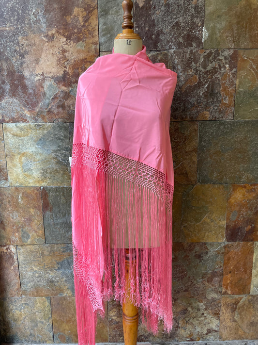 Pico liso con fleco en color rosa