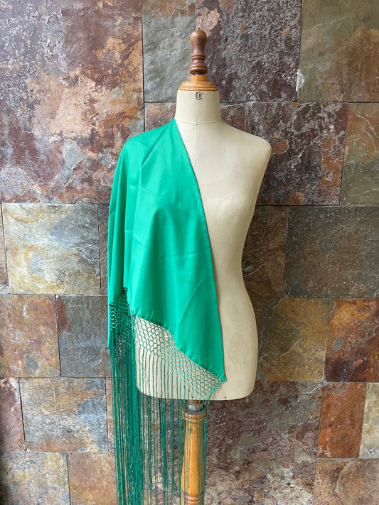 Pico liso con fleco en color verde