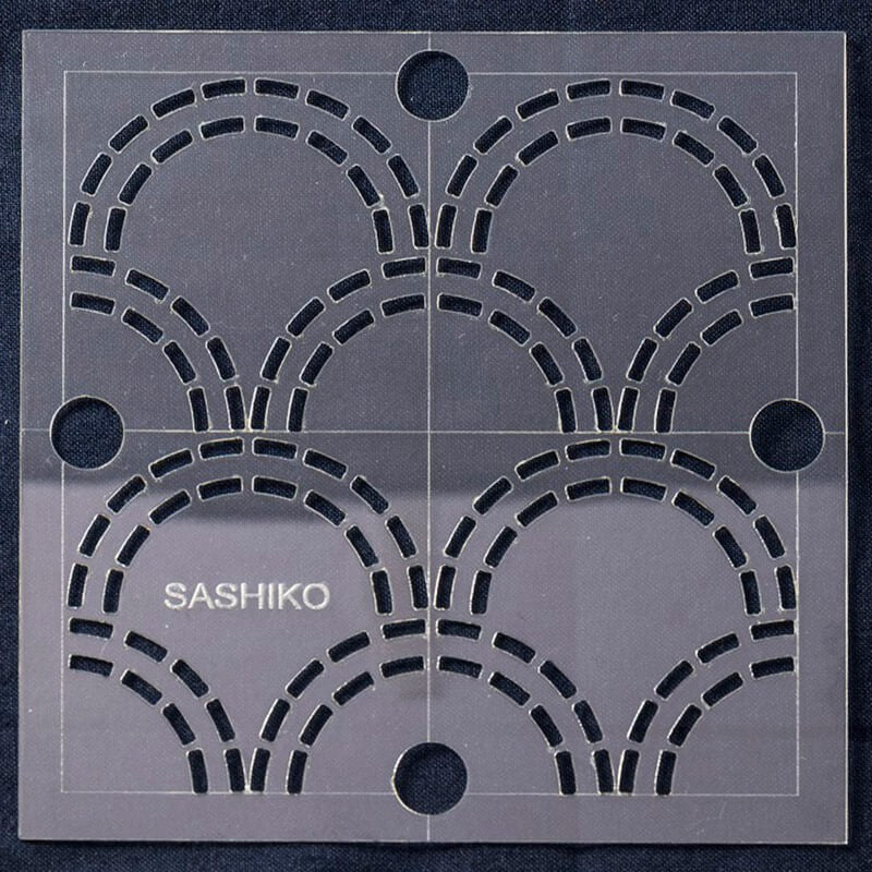 Plantilla Sashiko - Olas-Seigaiha - 4x4"
