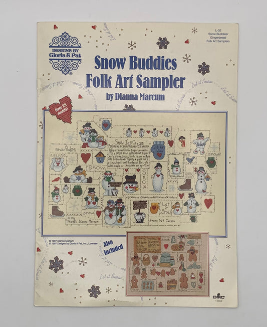 Plantilla "Snow buddies folk art sampler" By Dianna Marcum 1997 (Idioma inglés)