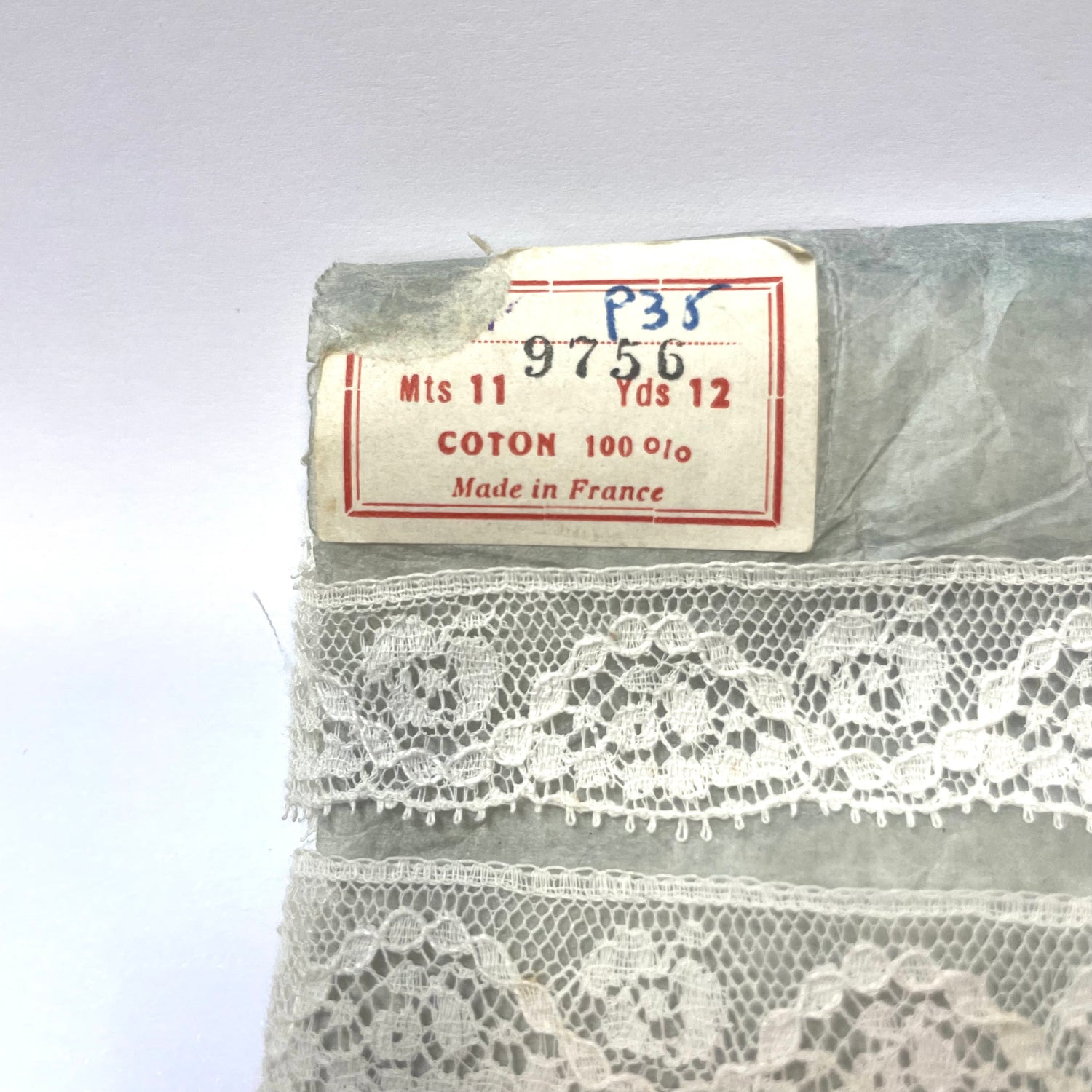Puntilla antigua de encaje vintage Años 40