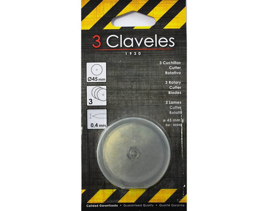 Repuesto de cuchilla circular 45mm para cutter rotativo 3 CLAVELES