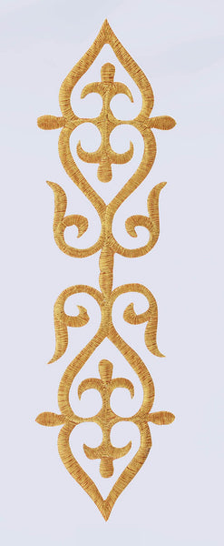 Motivo bordado termoadhesivo dorado 19,7x5,5cm