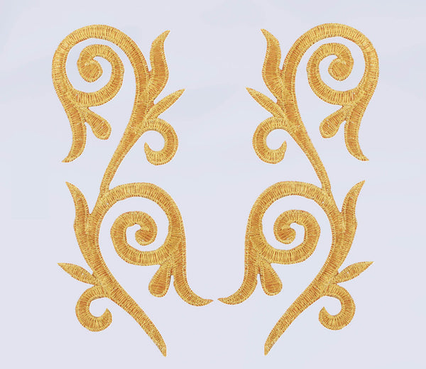 Motivo bordado termoadhesivo dorado 14x7cm