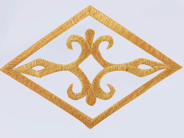 Motivo bordado termoadhesivo dorado 11,5x7,8cm