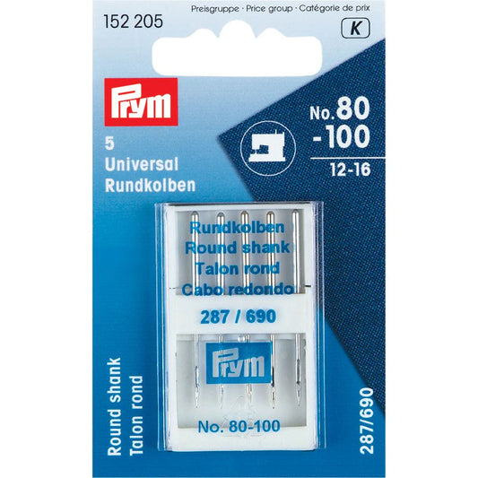 Agujas de costura universal para máquina de coser (Talón redondo) PRYM