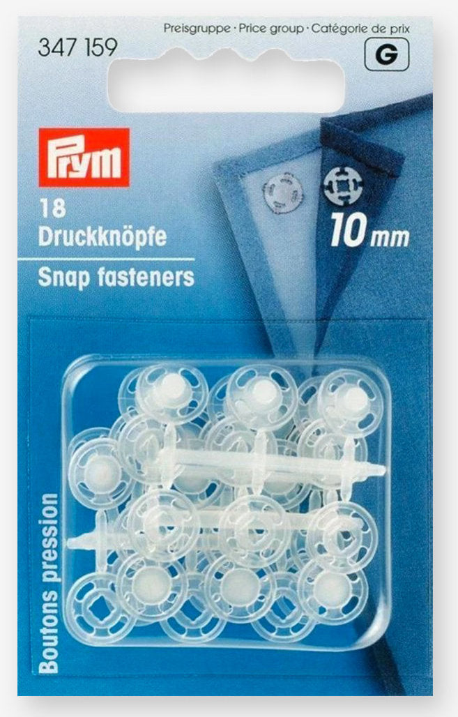 Broches de plástico transparente 10mm PRYM