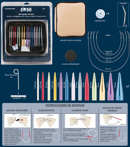 Set de agujas circulares para tejer COSE