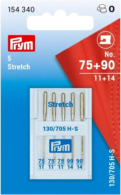 Agujas para máquina de coser "Stretch" (Talón plano) Nº 75-90 PRYM