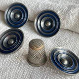 Pack 6 botones vintage metálicos color azul y metal