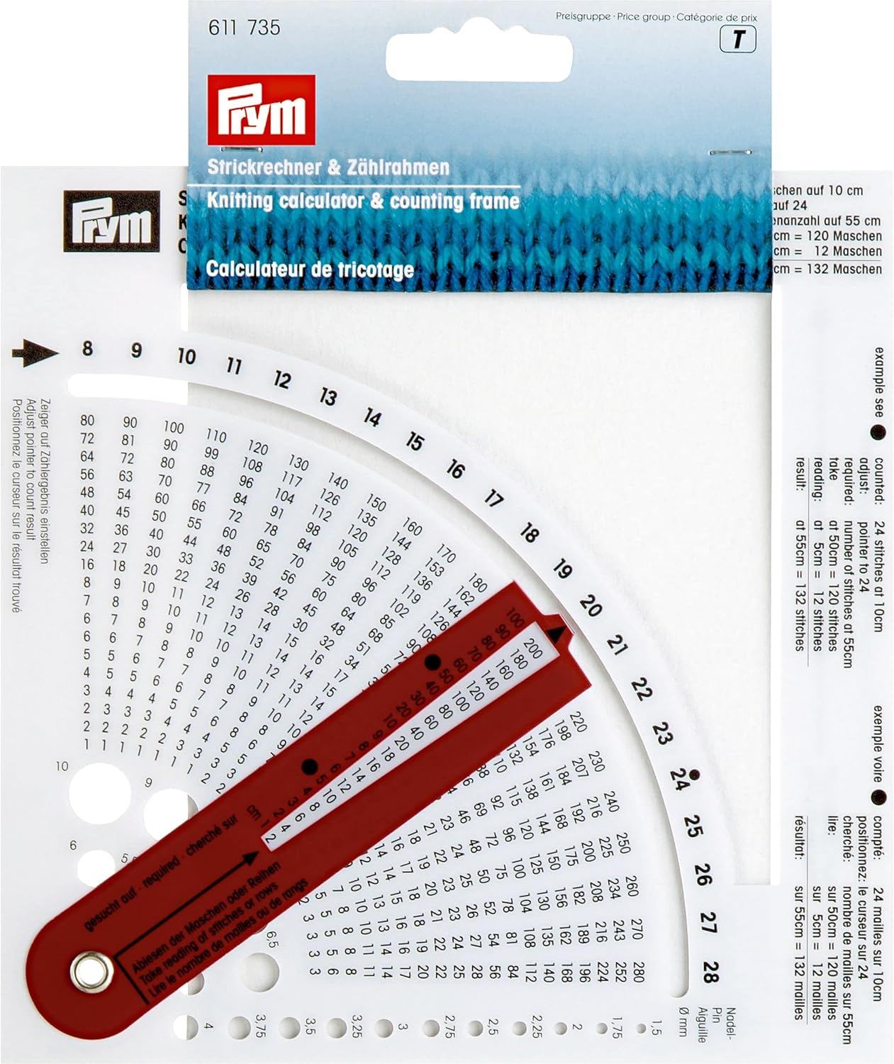 Calculadora de tricotar con bastidor contador PRYM