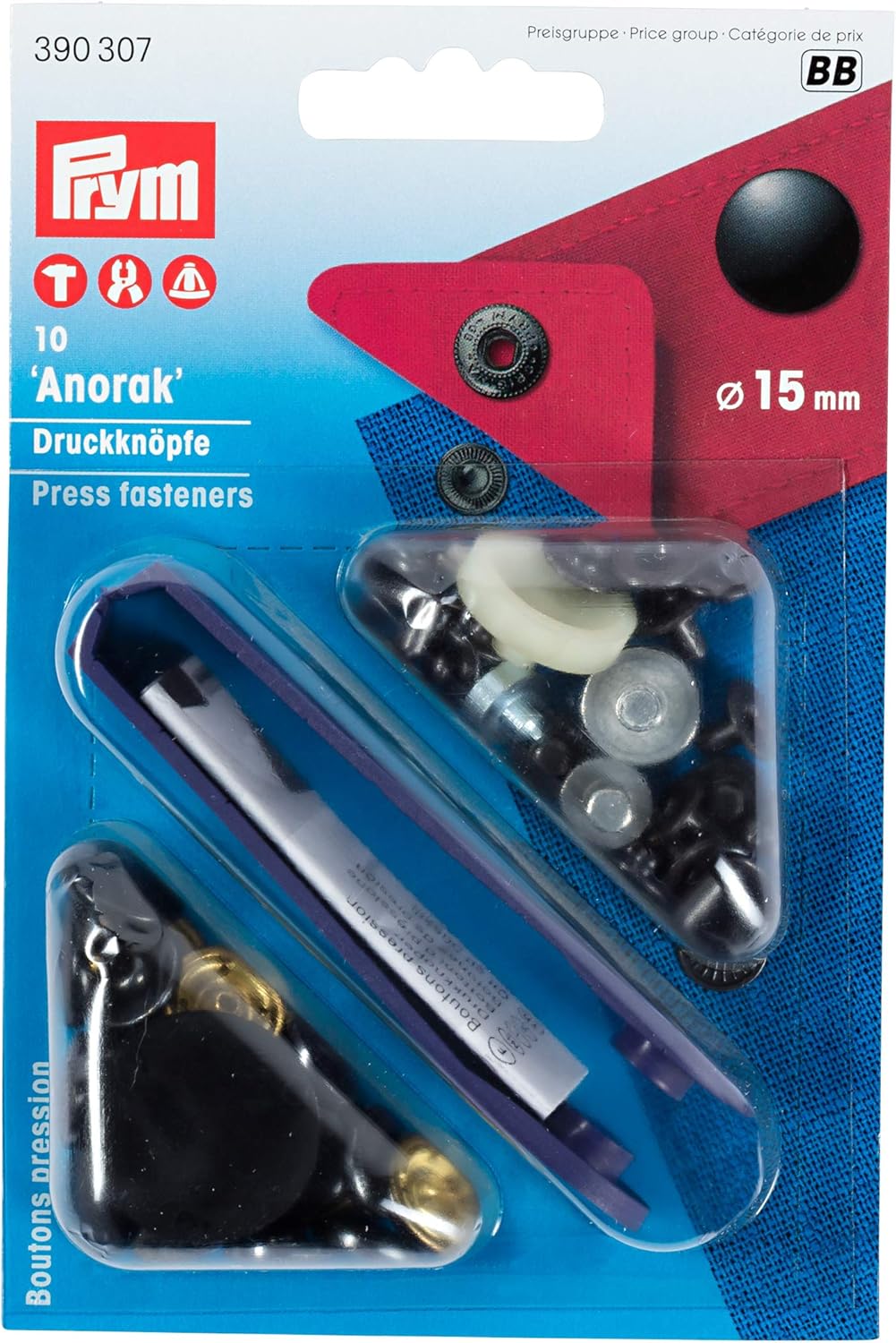 Broche "Anorak" 15mm PRYM