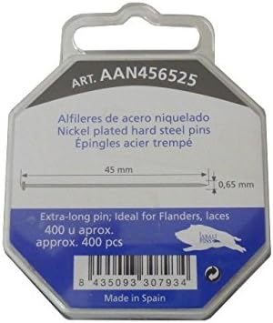 Alfileres de acero 45x0,65m para bolillos y encaje Jabalí FOLCH