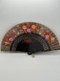 Abanico de madera calado pintado a mano color marrón