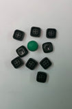 Pack 9 botones cuadrados vintage color verde oscuro
