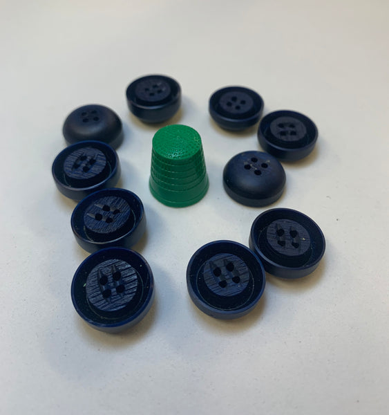 Pack 10 botones vintage color azul marino