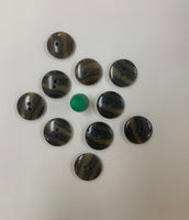 Pack 10 botones vintage color dos tonos marrón anacarado y negro