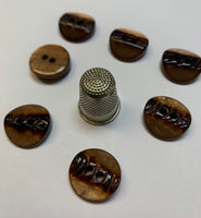 Pack 7 botones vintage tonos marrones tornasolado