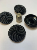 Pack 4 botones vintage de pasta color negro