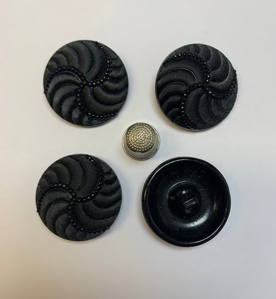 Pack 4 botones vintage de pasta color negro
