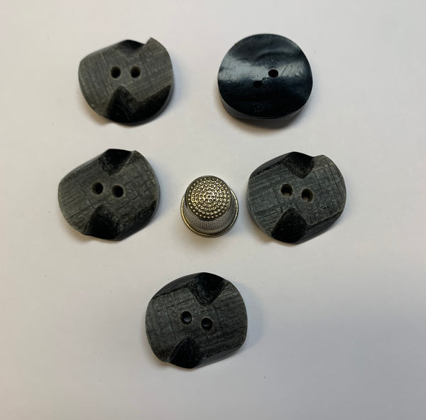Pack 5 botones vintage color gris y negro