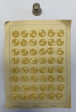 Cartón 48 botones vintage color amarillo y base transparente