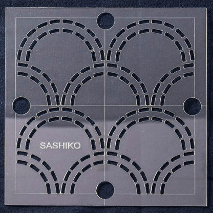 Plantilla Sashiko - Olas-Seigaiha - 4x4"