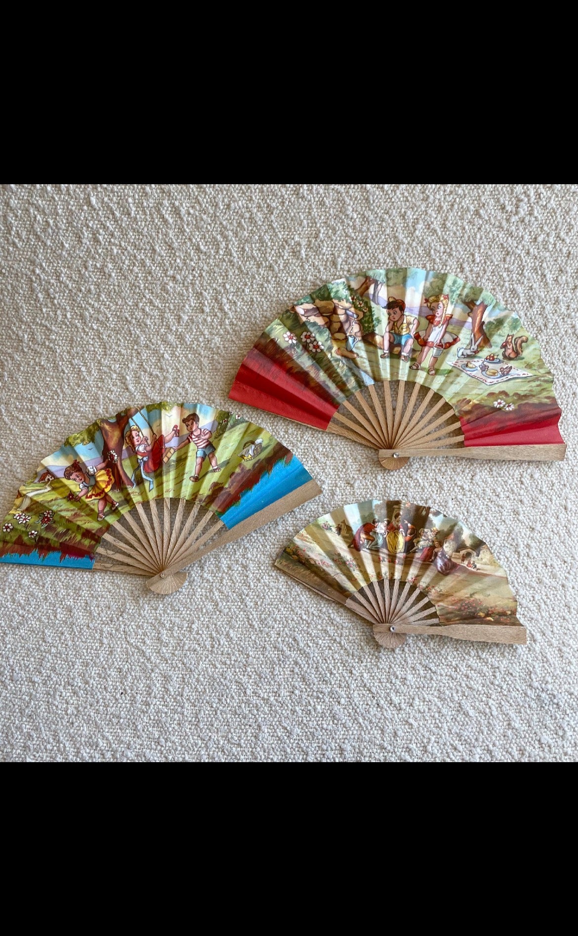 OFERTA 35% - Pack 3 abanicos vintage infantiles