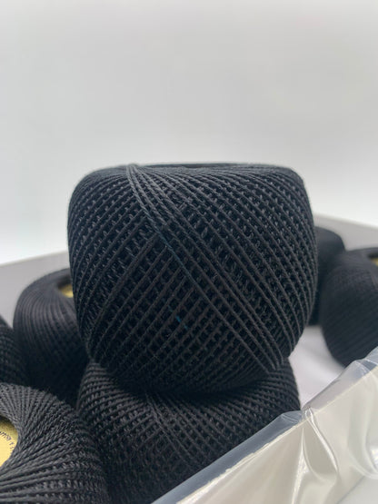 Perlé FINCA Nº 5 (NEGRO) - 100% Puro Algodón Egipcio Mercerizado