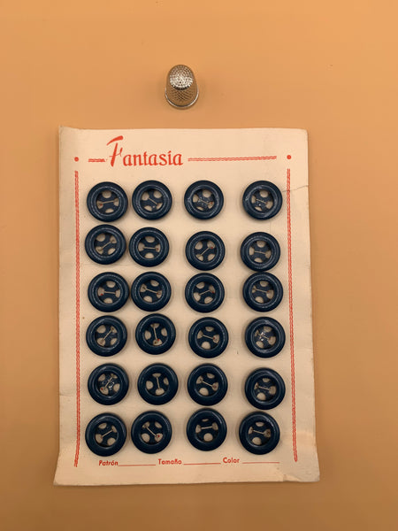 Cartón de 24 botones Fantasia color azul marino