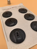 ¡Cartón de 6 botones antiguos color negro