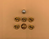 Pack 6 botones vintage de metal color oro